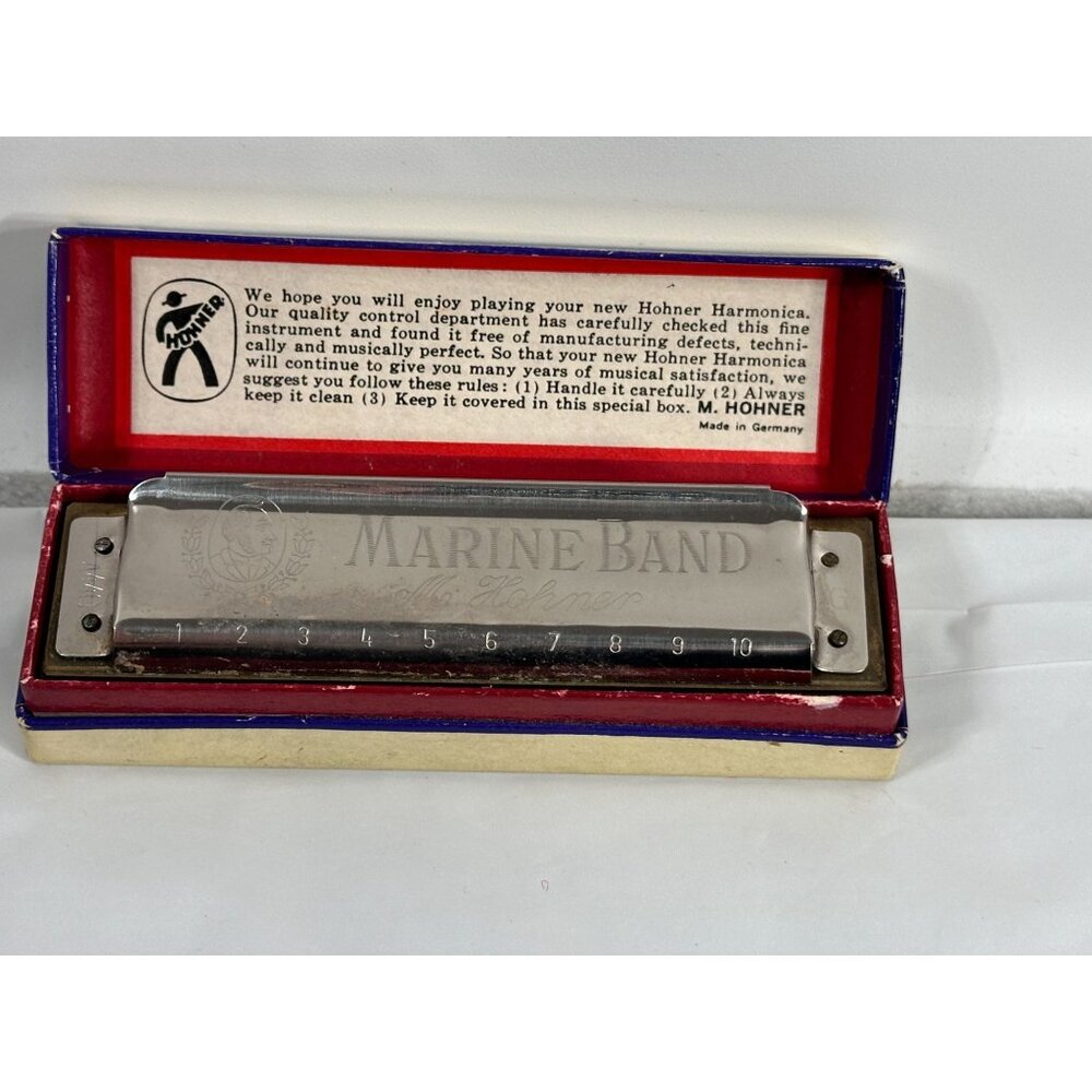 Hohner Marine Band Harmonica No. 1896 Made In‎ Germany Original Box Key of G - Picture 3 of 16